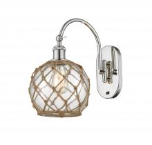  518-1W-PN-G122-8RB - Farmhouse Rope - 1 Light - 8 inch - Polished Nickel - Sconce