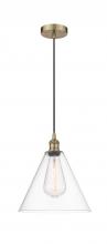 Innovations Lighting 616-1P-AB-GBC-122 - Berkshire - 1 Light - 12 inch - Antique Brass - Mini Pendant