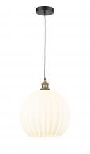 Innovations Lighting 616-1P-BAB-G1217-14WV - White Venetian - 1 Light - 14 inch - Black Antique Brass - Cord Hung - Pendant