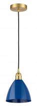 Innovations Lighting 616-1P-SG-MBD-75-BL - Plymouth - 1 Light - 8 inch - Satin Gold - Cord hung - Mini Pendant