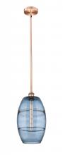  616-1S-AC-G557-10BL - Vaz - 1 Light - 10 inch - Antique Copper - Cord hung - Mini Pendant