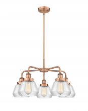 Innovations Lighting 916-5CR-AC-G172 - Fulton - 5 Light - 26 inch - Antique Copper - Chandelier