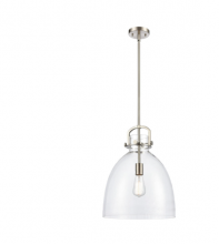 Innovations Lighting 412-1S-PN-14CL - Newton Bell - 1 Light - 14 inch - Polished Nickel - Cord hung - Pendant