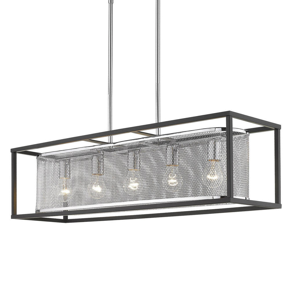 London Linear Pendant (with black outer cage)