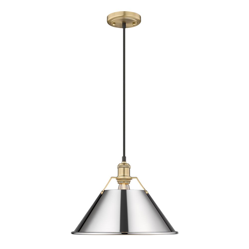 Orwell BCB Large Pendant - 14" in Brushed Champagne Bronze with Chrome shade