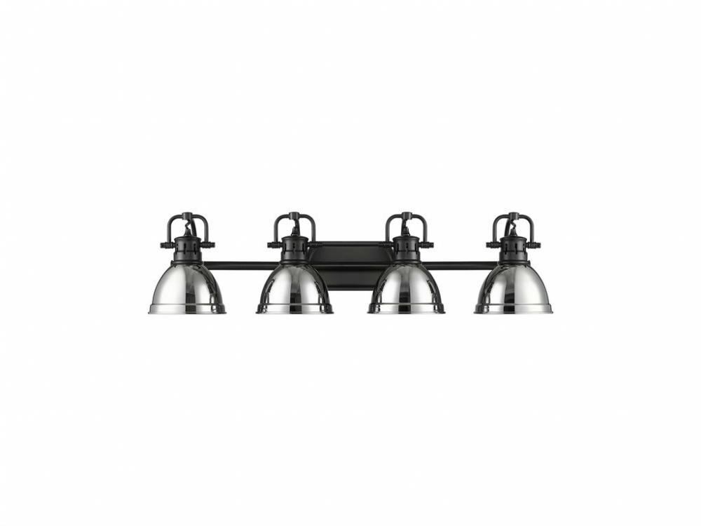 Duncan 4-Light Bath Vanity in Matte Black with Chrome