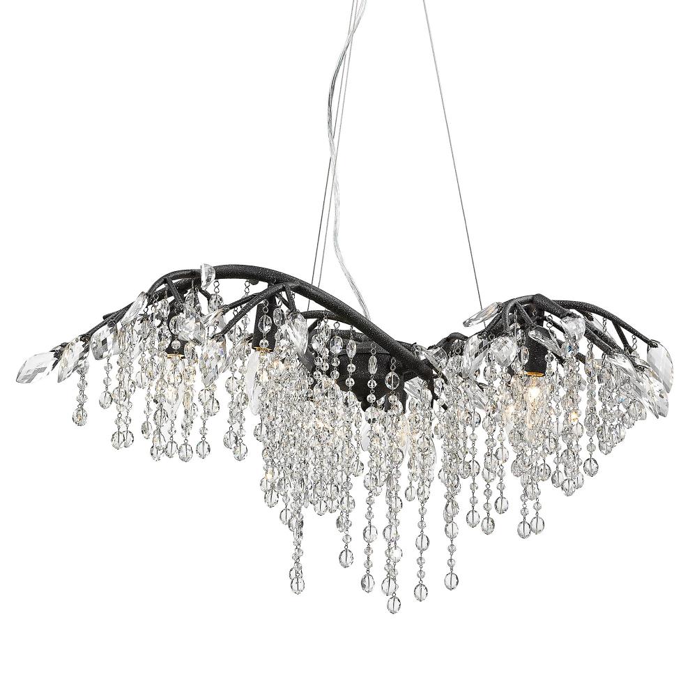 Autumn Twilight 6 Light Chandelier in Black Iron