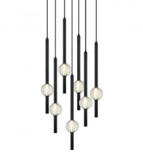 Matteo Lighting C68907MB - 7 LT 17.7" "Windchimer" Matte Black Chandelier