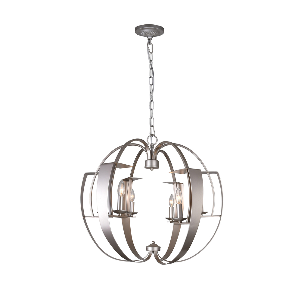 pewter orb chandelier