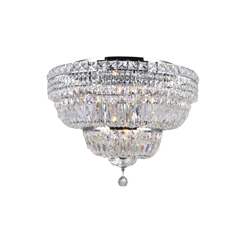 Stefania 9 Light Bowl Flush Mount With Chrome Finish