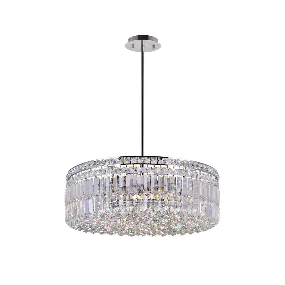 Colosseum 10 Light Down Chandelier With Chrome Finish