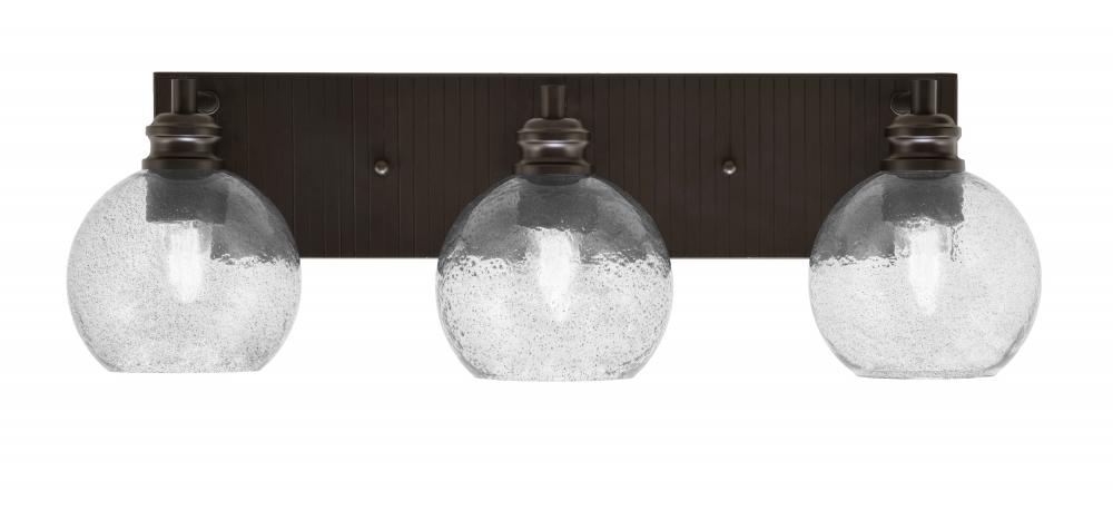 Edge 3 Light Bath Bar, Espresso Finish, 5.75" Smoke Bubble Glass