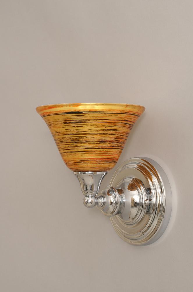 One Light Chrome Firré Saturn Glass Wall Light