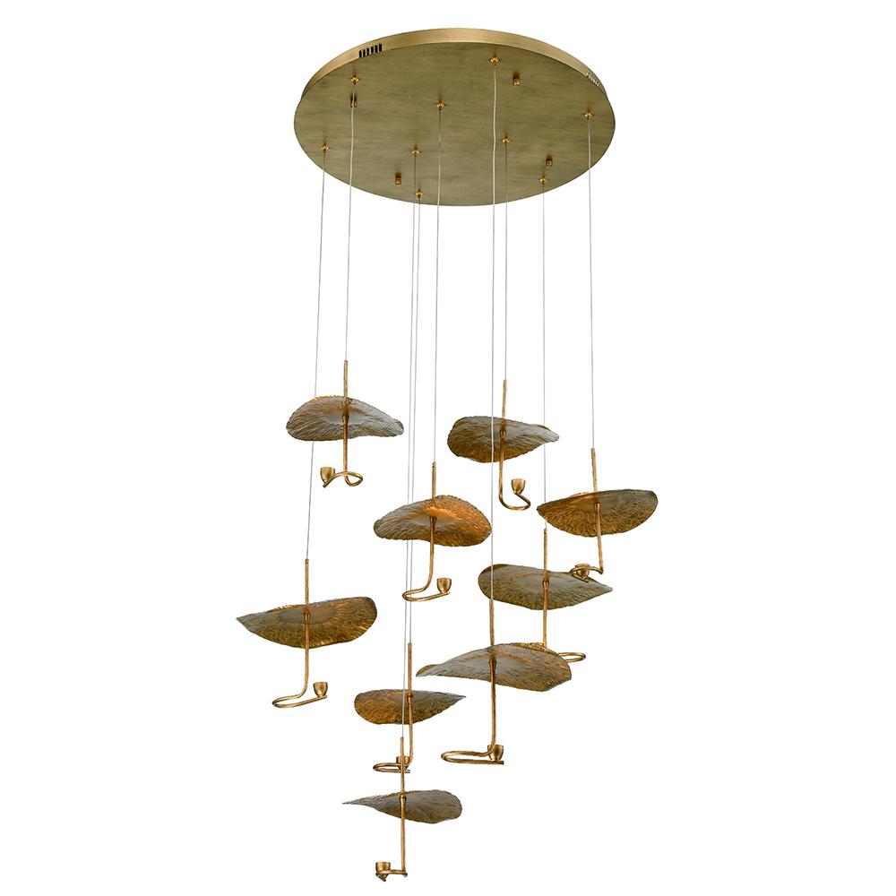 Lagatto 9 Light Chandelier in Bronze