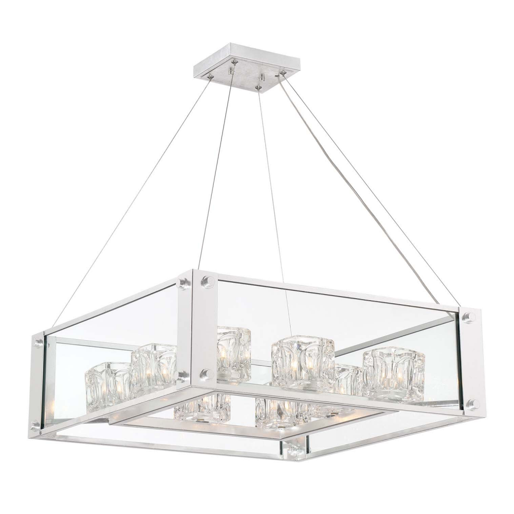 8-Light 25" Linear Crystal Chandelier