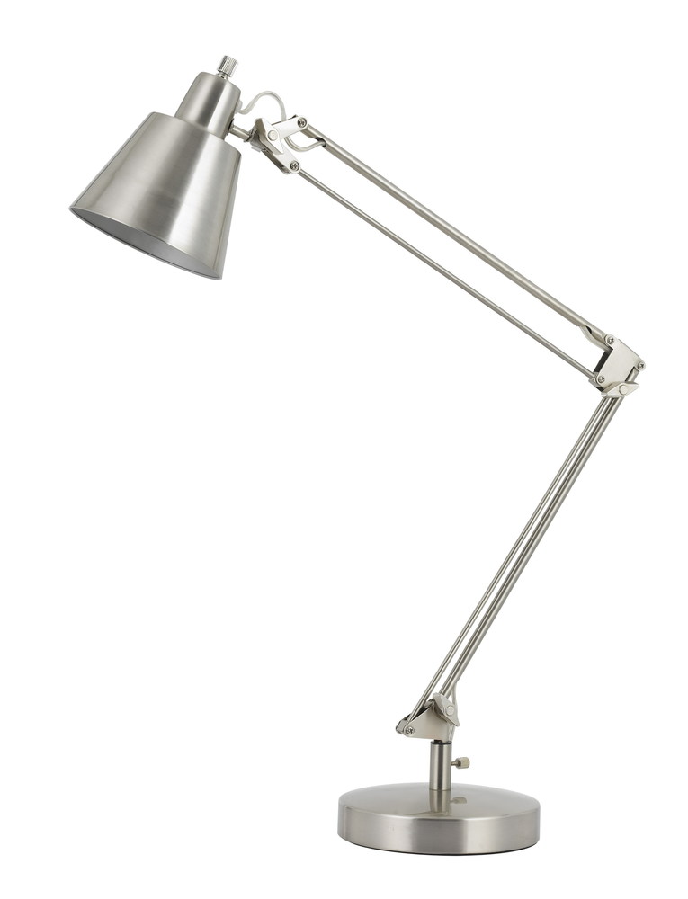 27" Height Metal Desk Lamp in Brushed Steel