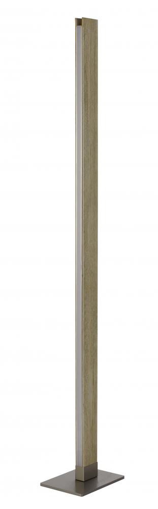 Colmar Integrated LED Rubber Wood Floor Lamp with Dimmer Control. 24W, 2100 Lumen, 3000k.