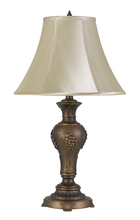 CAL Lighting BO-2952TB - 100W Cavan Aluminum Casted Table Lamp with Softback Faux Silk Shade