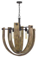 CAL Lighting FX-3729-6 - 60W X 6 Padova Metal/Wood Chandelier (Edison Bulbs Are Not Included)