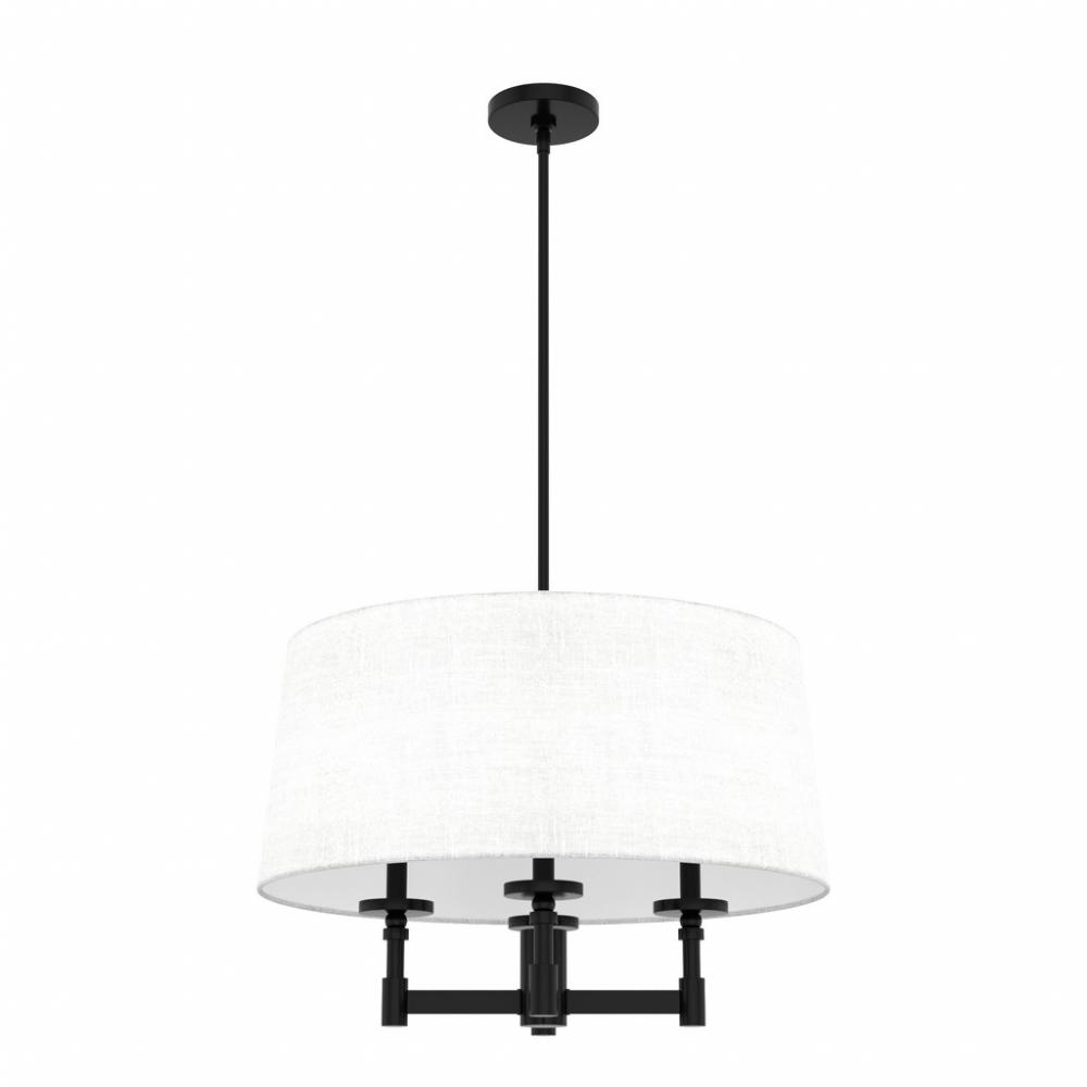 Hunter Briargrove Matte Black 4 Light Chandelier Ceiling Light Fixture