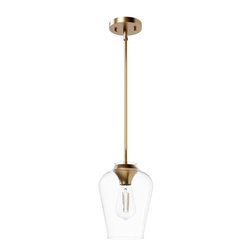 Hunter Vidria Alturas Gold with Clear Glass 1 Light Pendant Ceiling Light Fixture