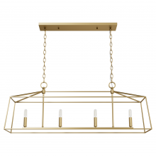 Hunter 13100 - Hunter Fair Oaks Luxe Gold 4 Light Medium Chandelier Ceiling Light Fixture