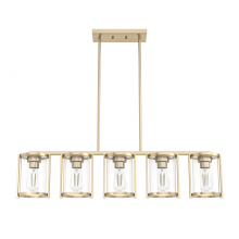 Hunter 48014 - Hunter Astwood Alturas Gold with Clear Glass 5 Light Chandelier Ceiling Light Fixture