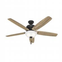 Hunter 52400 - Hunter 60 inch Reveille Matte Black Ceiling Fan with LED Light Kit and Pull Chain