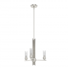 Hunter 19782 - Hunter Gatz Brushed Nickel with Clear Glass 3 Light Chandelier Ceiling Light Fixture