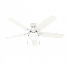 Hunter 52487 - Hunter 52 inch Anisten Fresh White Ceiling Fan with LED Light Kit and Pull Chain