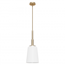 Hunter 19886 - Hunter Nolita Alturas Gold with Cased White Glass 1 Light Pendant Ceiling Light Fixture