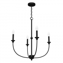 Hunter 19636 - Hunter Southcrest Matte Black 4 Light Medium Chandelier Ceiling Light Fixture