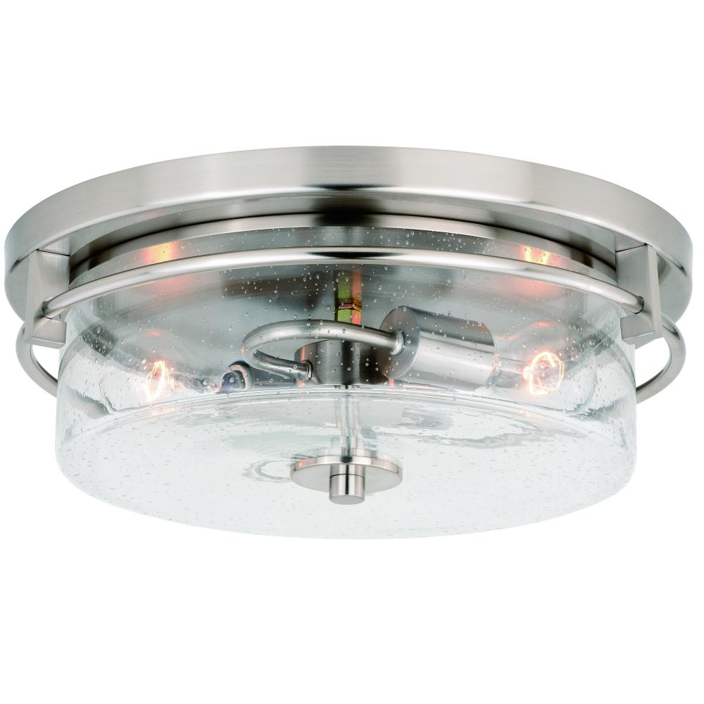 Addison 15-in Flush Mount Ceiling Light Satin Nickel