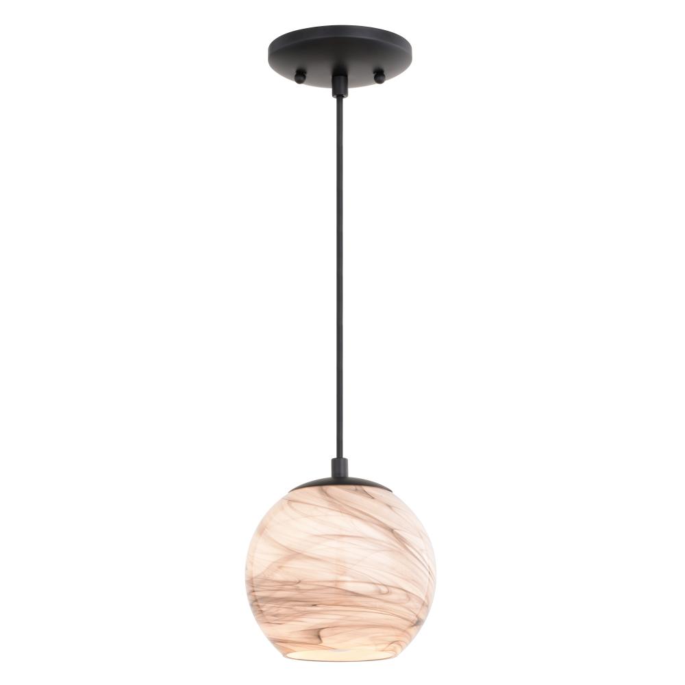 Milano 6.25-in. Mini Pendant Marble Swirl Matte Black