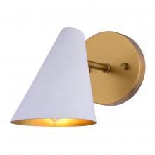 Vaxcel International W0502 - Pryce 4.5-in. Wall Light Matte White and Satin Brass