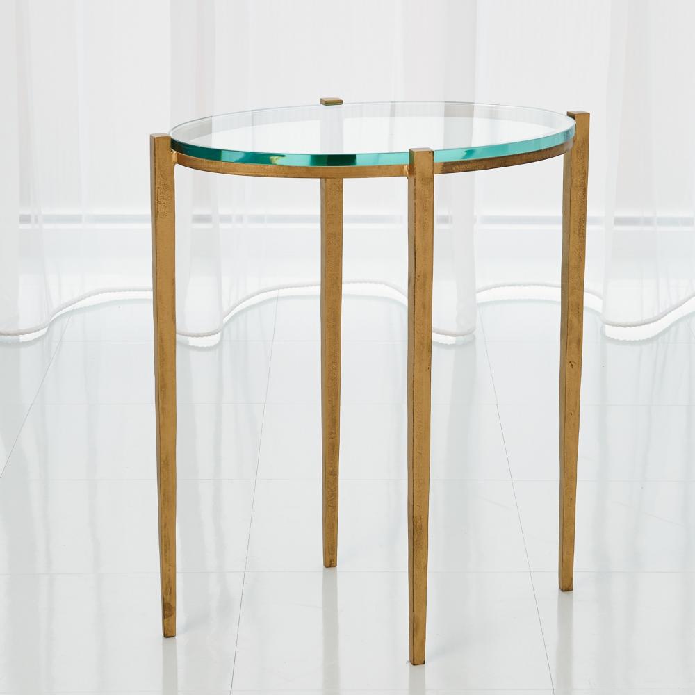 Petite Oval Accent Table-Antique Gold