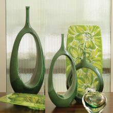 Global Views 1902 - Open Oval Ring Vase-Emerald-Med