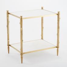 Global Views 8.82037 - Arbor Side Table-Brass & White Marble