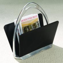 Global Views 9.90476 - Black Leather Stirrup Magazine Dump