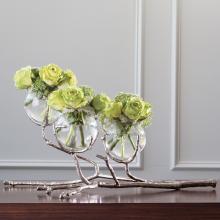 Global Views 9.92657 - Twig 3 Vase Holder-Nickel