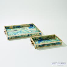 Global Views JB8.80002 - Treasure Tray-Peacock Blue-Lg