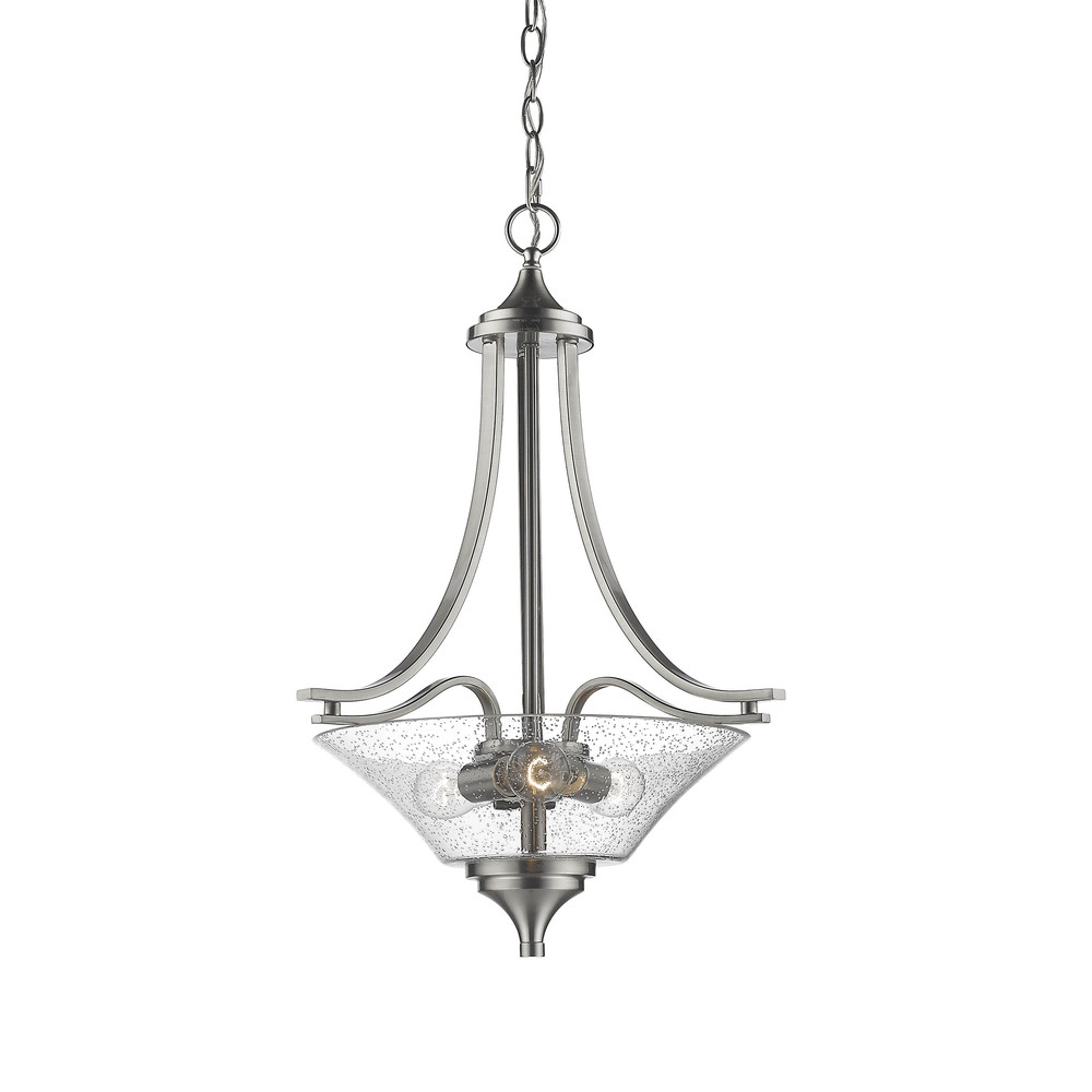 Natalie 3-Light Pendant light Satin Nickel