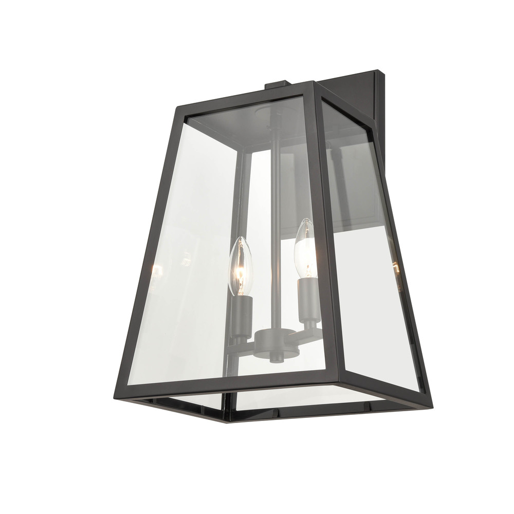 Grant 2-Light Outdoor Wall Sconce Powder Coated Black