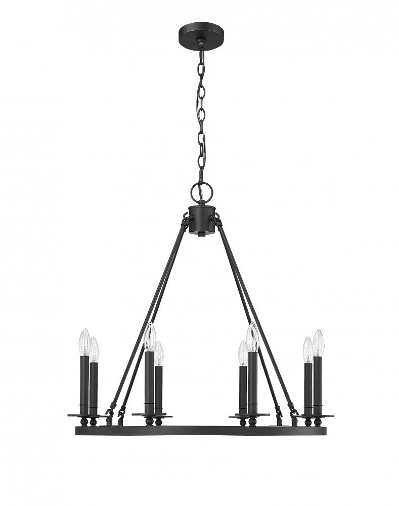 Florence 8-Light Chandelier Ceiling Light Matte Black