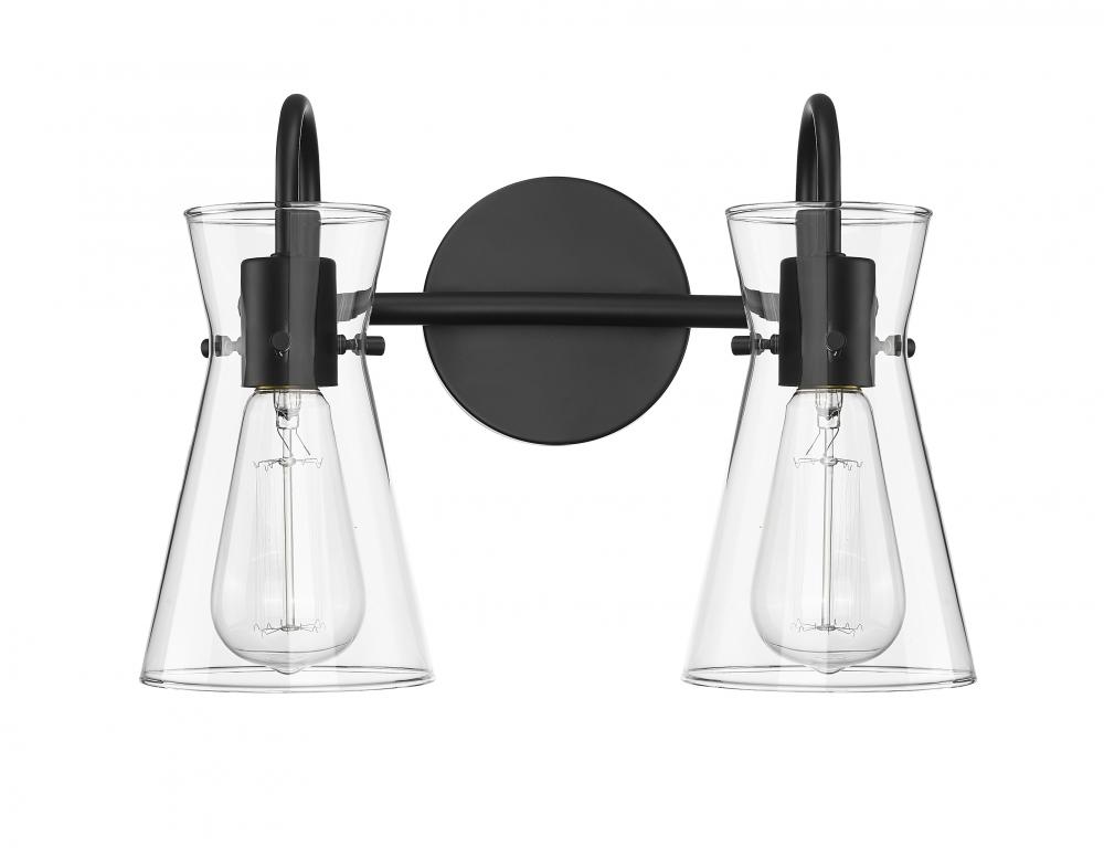 Camellia 2-Light Vanity Matte Black