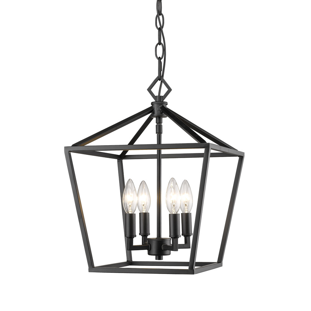 4-Light Pendant light Matte Black