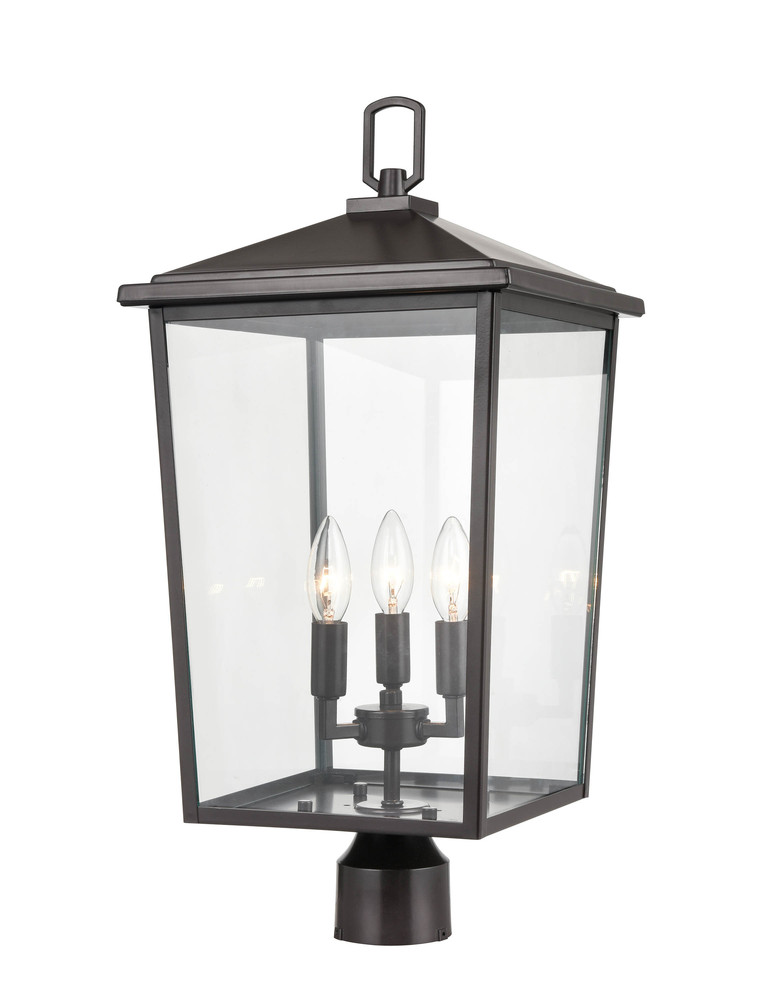 Fetterton 3-Light Outdoor Post Lantern Powder Coated Bronze