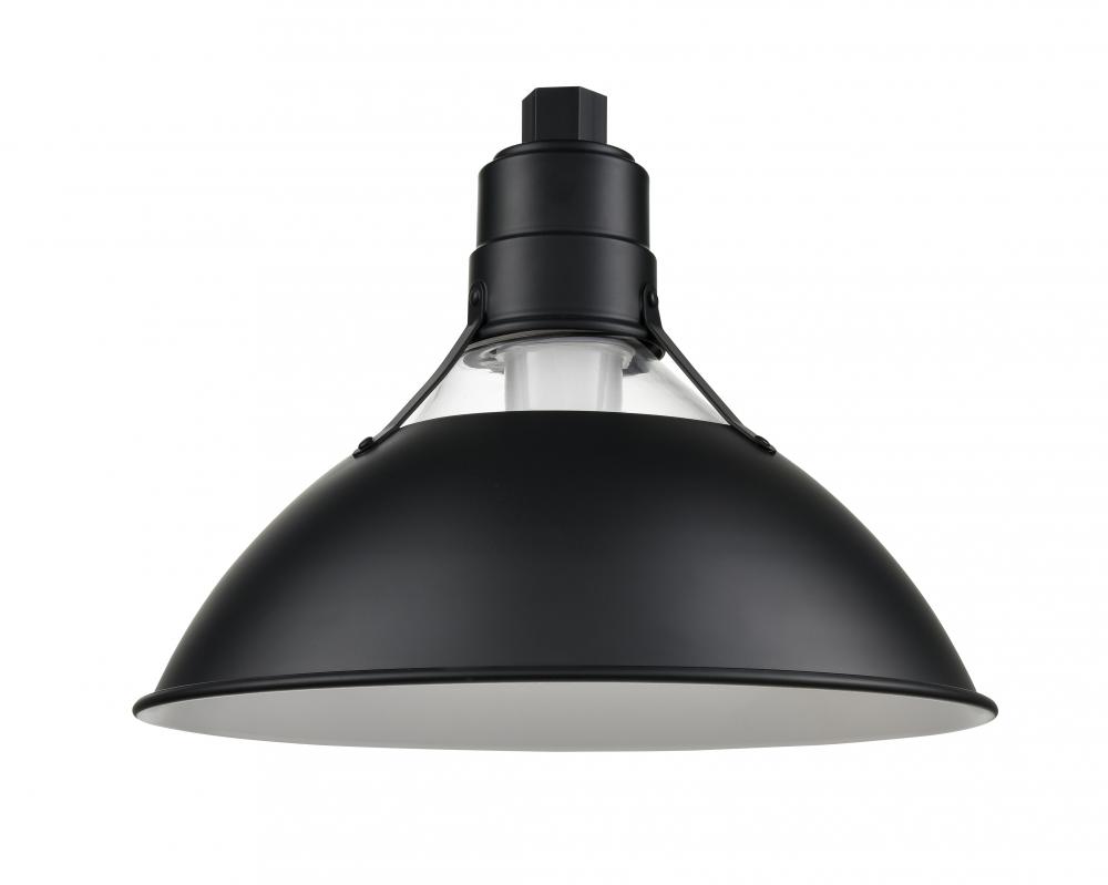 R Series 1-Light Glass Cone Shade Satin Black