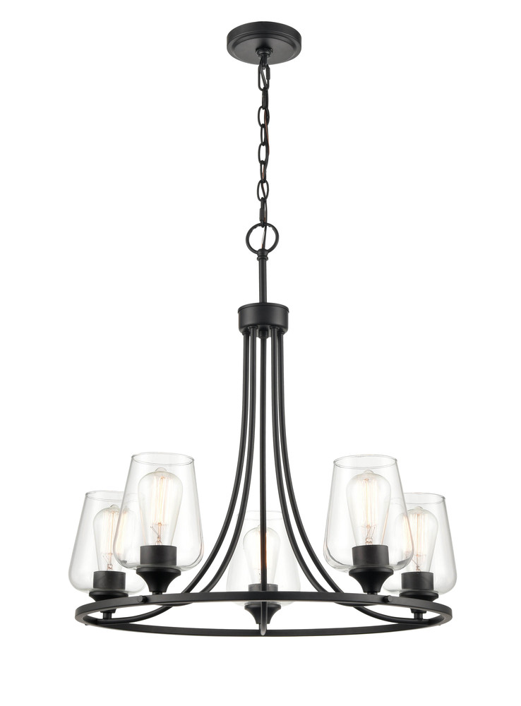 Ashford 5-Light Chandelier Ceiling Light Matte Black