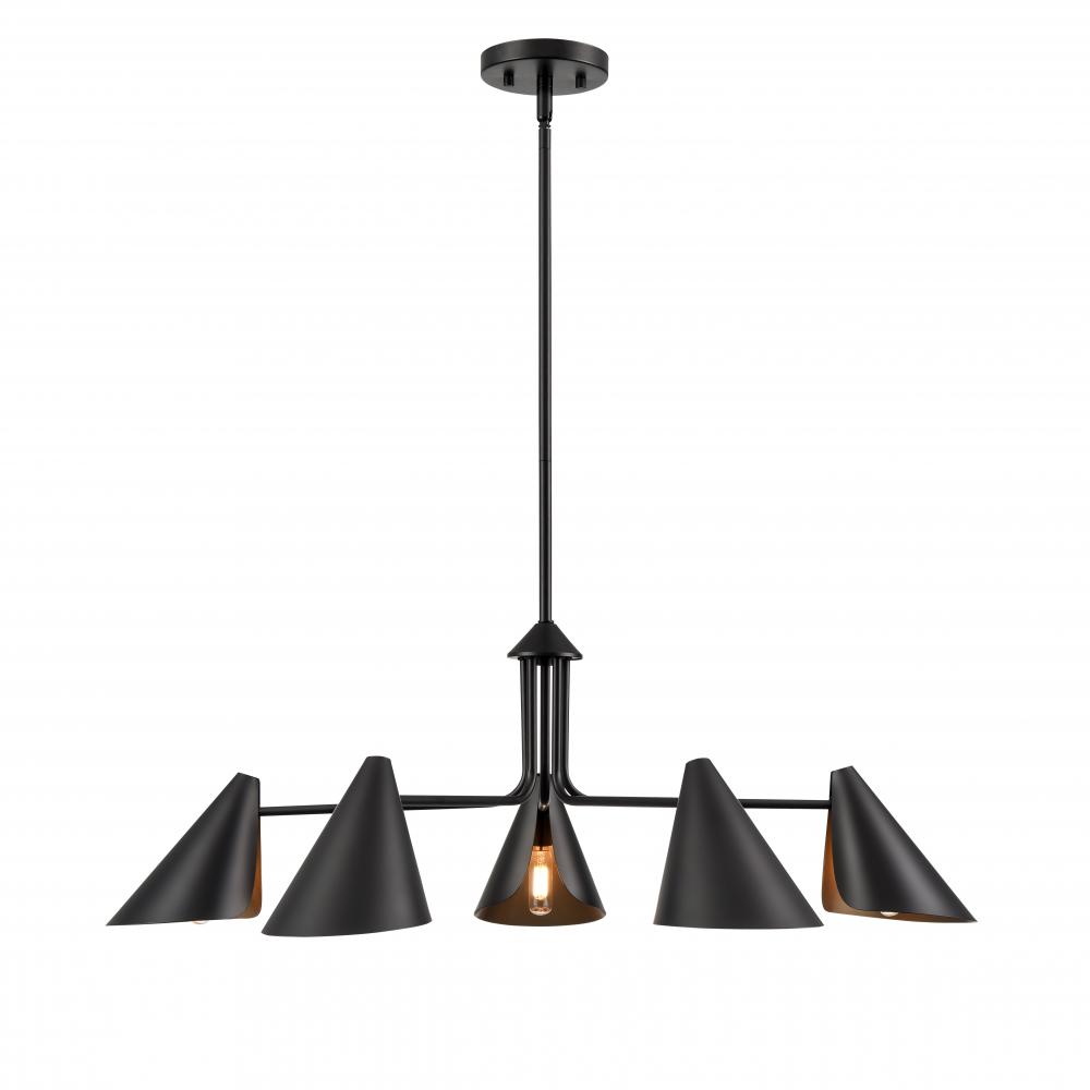 Warhol 5-Light Chandelier Ceiling Light Matte Black